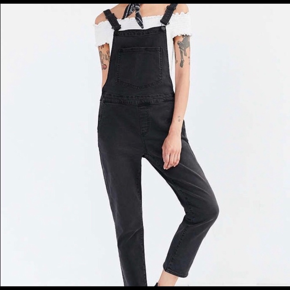 Black full length overalls